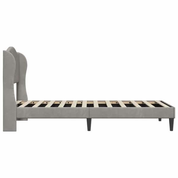 Maison Exclusive - Sängram med huvudgavel Ljusgrå 90 x 190 cm Sammet