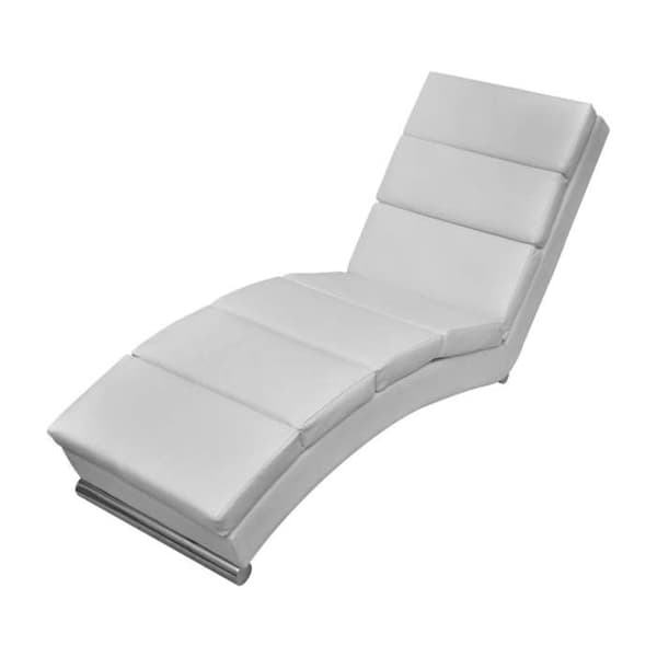 Maison Exclusive - Vit Syntetläder Långfåtölj
