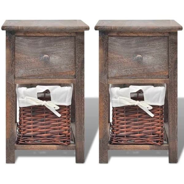 Maison Exclusive - Natt bord 2 stk Brun træ brun