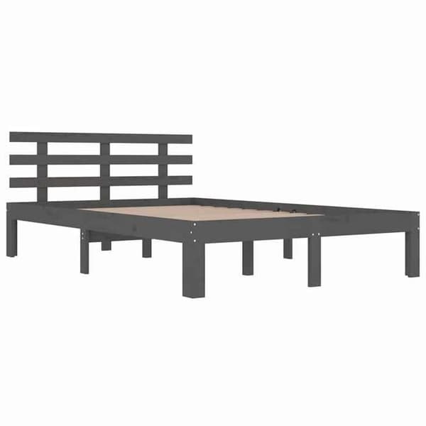 Maison Exclusive - Sengestel uden madras massiv træ grå 200x200 cm