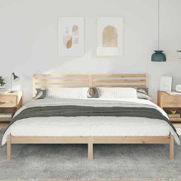 Sengestel - EKSKLUSIV HUS - Platform - Massiv fyr - 180 x 210 cm - Lys brun ljusbrun
