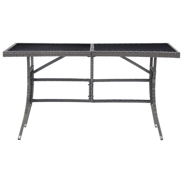 Maison Exclusive - Trädgårdsbord Grå 140x80x74 cm Flätad resin