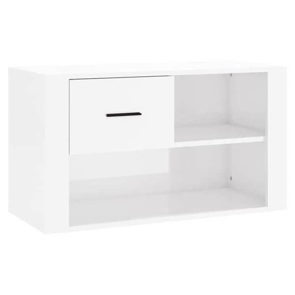 Maison Exclusive - Skoskåp Vit glans 80x35x45 cm Ingenjörsträ Strålande vit