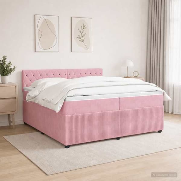 Maison Exclusive - Boxspring-sänky Rose-matolla 200 x 200 cm Sametti Ros