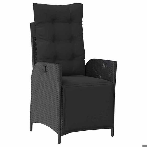 Maison Exclusive - 9 pc have spisebordssæt i sort polyrotin Svart