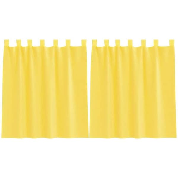 Maison Exclusive - Öljettgardiner 2 st gula 140 x 140 cm