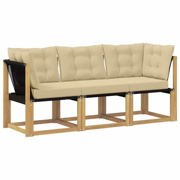 Maison Exclusive - 3-delars utomhussoffa mitt och hörn Vit