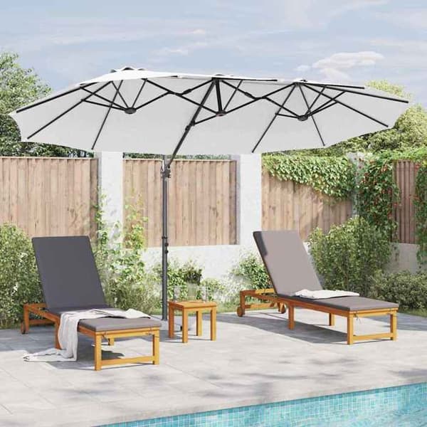 Maison Exclusive - Parasol Sand 372 x 198 x 243 cm Polyester og Aluminium
