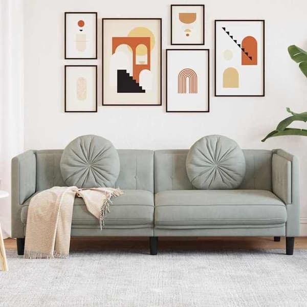 Maison Exclusive - Sofa med puder 3 pladser lys grå velour