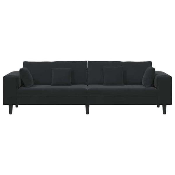 Maison Exclusive - Svart Soffa 250 x 77 x 76 cm Sammet Svart