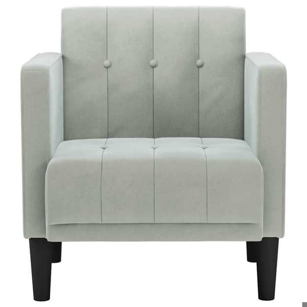Maison Exclusive - Vaaleanharmaa nojatuoli käsinojilla 53 cm samettia