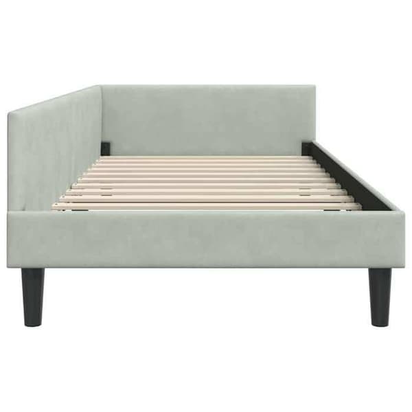 Maison Exclusive - Ljust grått hörnsängram 80 cm x 200 cm Sammet