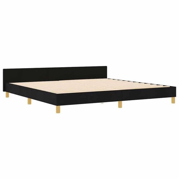 Sängram - EXKLUSIV HEM - Sammet - Svart - 200 x 200 cm - Dold förvaring Svart