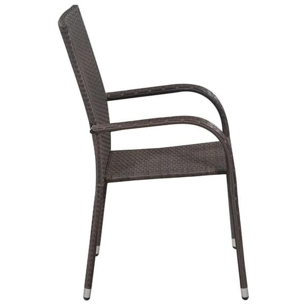 Maison Exclusive - Have spisebordssæt 5 stk Brun og sort