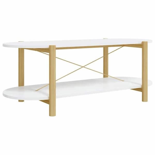 Maison Exclusive - Låg bord Vit 110x48x40 cm Ingenjörsträ