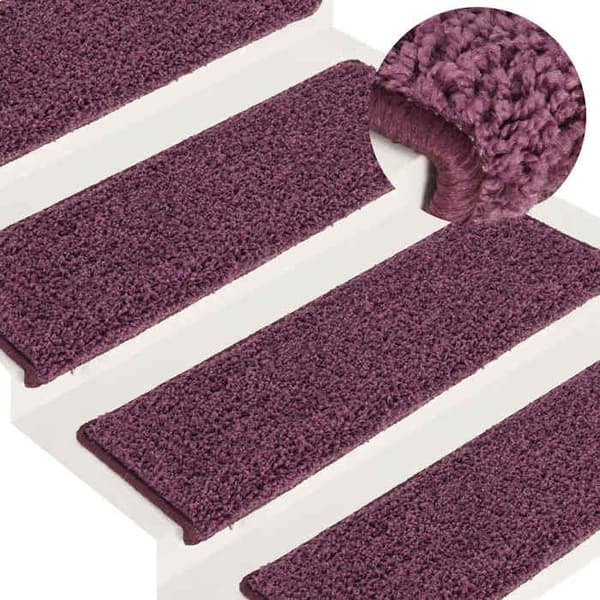 Maison Exclusive - Trappe tæppe 15 stykker 65 x 21 x 4 cm Mørk lilla Rektangulær kant