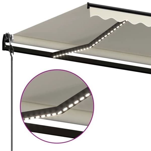Maison Exclusive - Automatisk markis med vindsensor och LED 500x300 cm Kräm Grädde