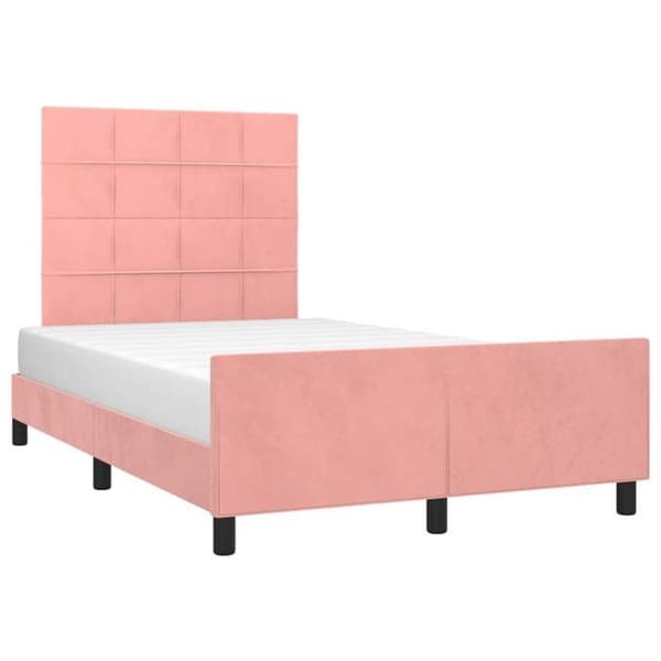 Maison Exclusive - Sänkykehys ilman patjaa vaaleanpunainen 120x190 cm sametti Ros