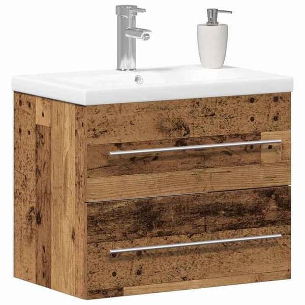 Maison Exclusive - Badrumsmöbel 2 delar Antik Trä
