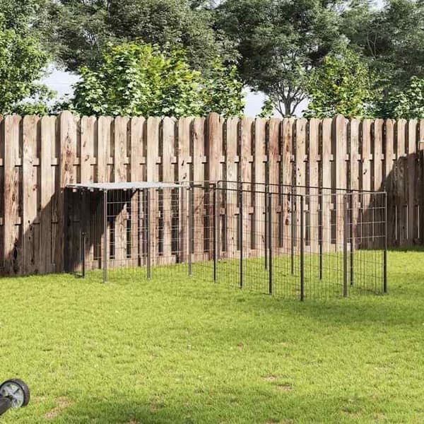 Maison Exclusive - Chenil Noir 8,47 m² Stål