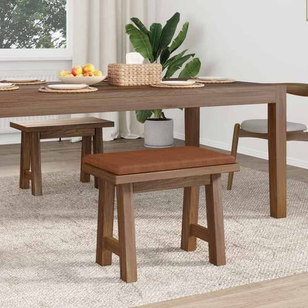Bænkepude - EKSKLUSIV HUS - L-formet - Kunstlæder - Brun - Dybde 35 cm brun