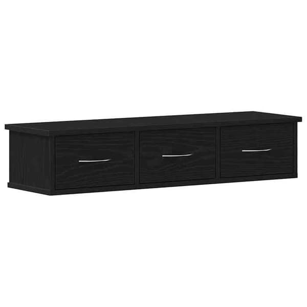 Maison Exclusive - Vægskab i sort eg 88x26x18,5 cm ingeniørtræ