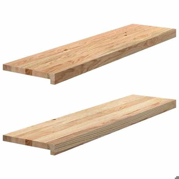 Maison Exclusive - Trappe trin 2 stk ubehandlet massiv egetræ