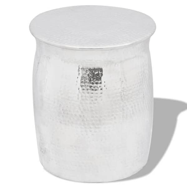 Sido bord - Exklusivt hem - Hamrad - Polerat aluminium - Silverfärgad Silver