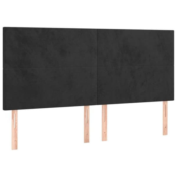 Maison Exclusive - Seng med lameller og madras Sort 180x200 cm Velour