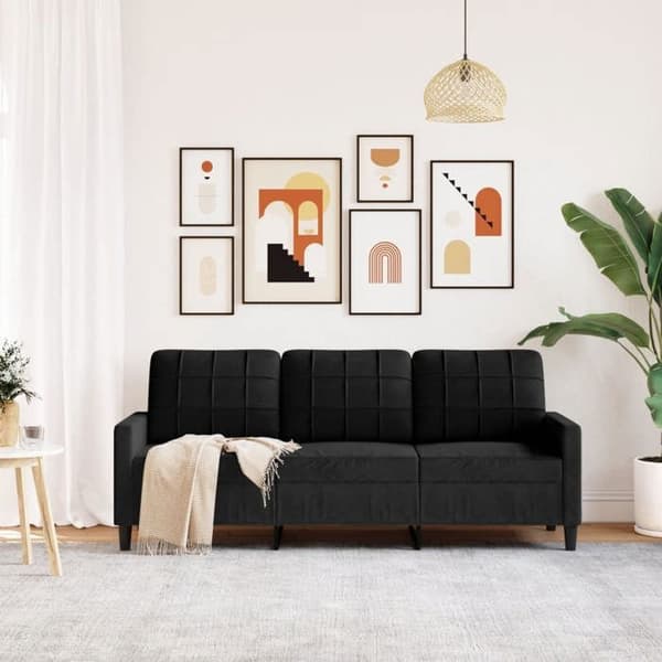 Maison Exclusive - 3-paikkainen sohva musta 180 cm sametti