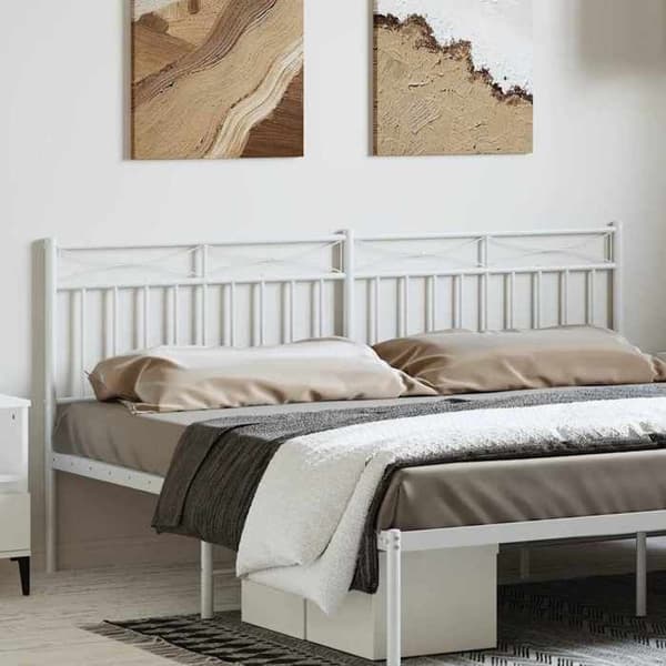 Maison Exclusive - Erstatnings hovedgærde metal hvid 180 cm