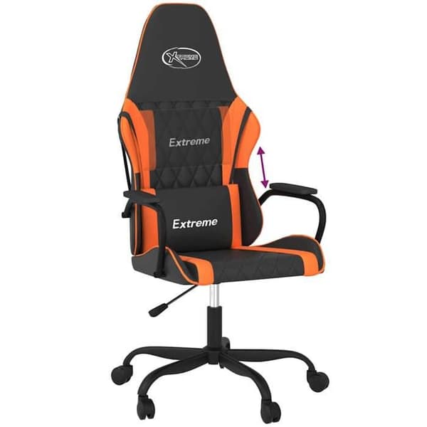 Maison Exclusive - Spilstol i sort og orange kunstlæder
