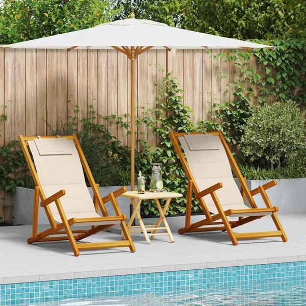 Maison Exclusive - Strandstol 2 stk Brun Massiv Akacietræ brun