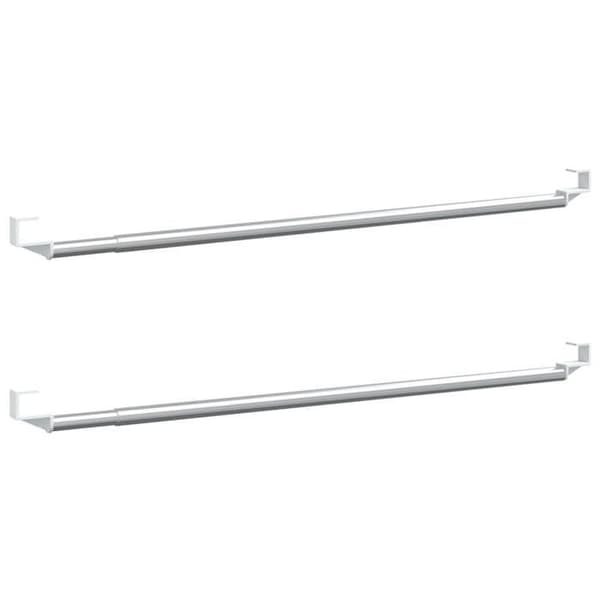 Maison Exclusive - Gardinstänger 2 st vit och silver 40-60 cm aluminium vit och silver