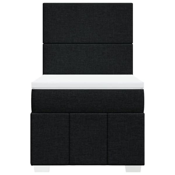 Maison Exclusive - Sengebund med lameller og madras Sort 100x200 cm Stof
