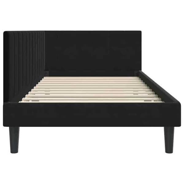 Maison Exclusive - Musta kulmasänky 90 cm x 190 cm Sametti