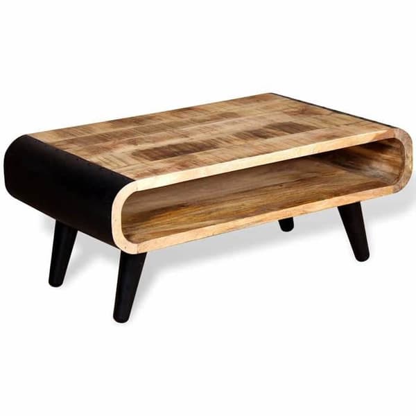 Maison Exclusive - Sofabord i rå mango træ 90x55x39 cm brunt och svart