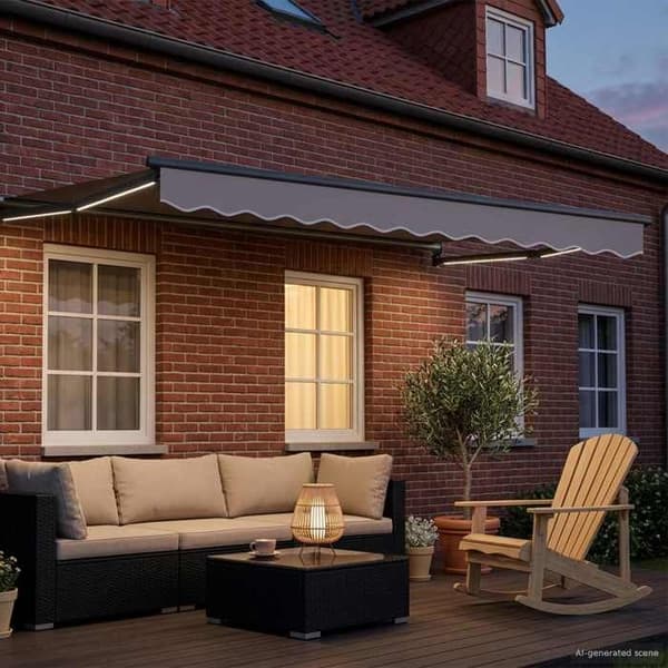 Maison Exclusive - Manuell utdragbar butik med LED 3 x 2,5 m