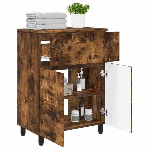 Maison Exclusive - Badeværelsesvaskeskab Røget eg 60 x 35 x 80 cm