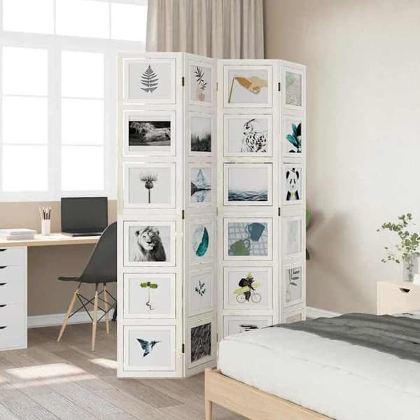 Maison Exclusive - Avskiljande vägg 4 paneler vit massiv paulowniaträ Vit