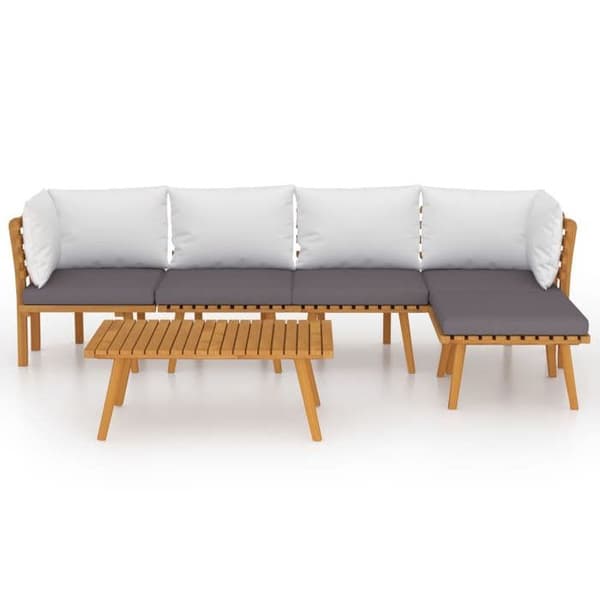Maison Exclusive - Havegruppe 6 stk med puder i solid akacietræ