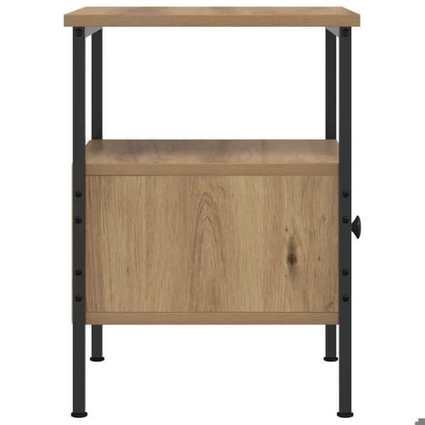 Maison Exclusive - Natbord i håndlavet egetræ 34x36x50 cm ingeniørtræ