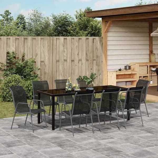 Maison Exclusive - 9 pc have spisebordssæt i sort Svart