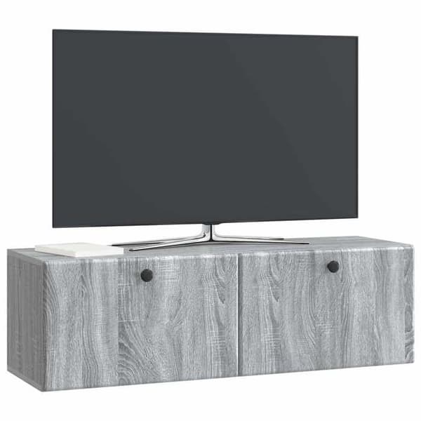 Maison Exclusive - Väggmonterad TV-möbel 98 x 31 x 30 cm Sonoma grå Ingenjörsträ
