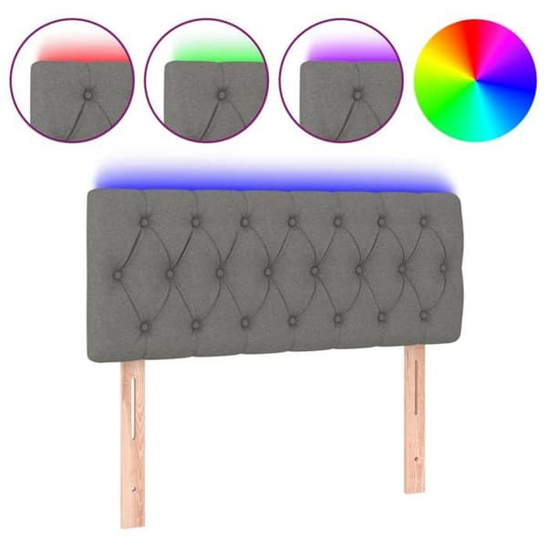 Maison Exclusive - LED-päätyharso Tummanharmaa 90x7x78/88 cm Kangas mörkgrå
