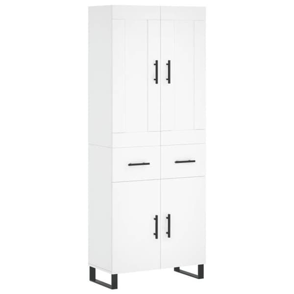 Maison Exclusive - Buffé hög Vit 69,5x34x180 cm Ingenjörsträ Vit
