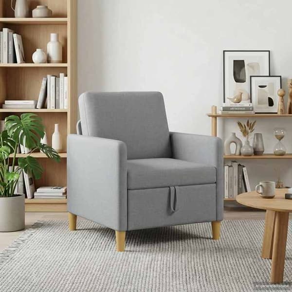 Maison Exclusive - Sohva säilytystilalla Vaaleanharmaa 72 x 78 x 87 cm Polyesteri