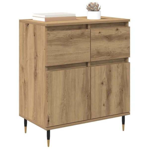 Buffé bas - EXKLUSIVT HUS - 60 x 35 x 70 cm - Ingenjörsträ - Järnfötter - Nutida stil