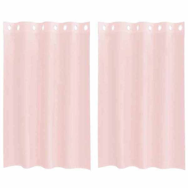 Voilage - MAISON EXCLUSIVE - 140x175 cm - Øjer - Lys rosa - Polyester (sæt 2) ljusrosa