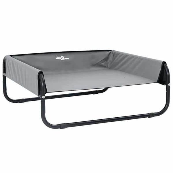 Hundeseng - EKSKLUSIV HUS - 85 x 85 x 33 cm - Stål - Åndbart net - Sammenfoldelig Ljusgrått